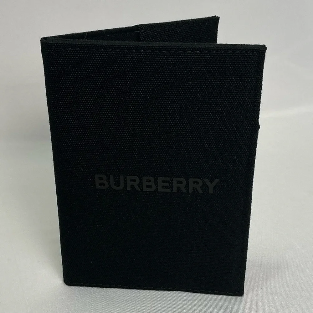 Burberry Black Canvas Passport Card Holder